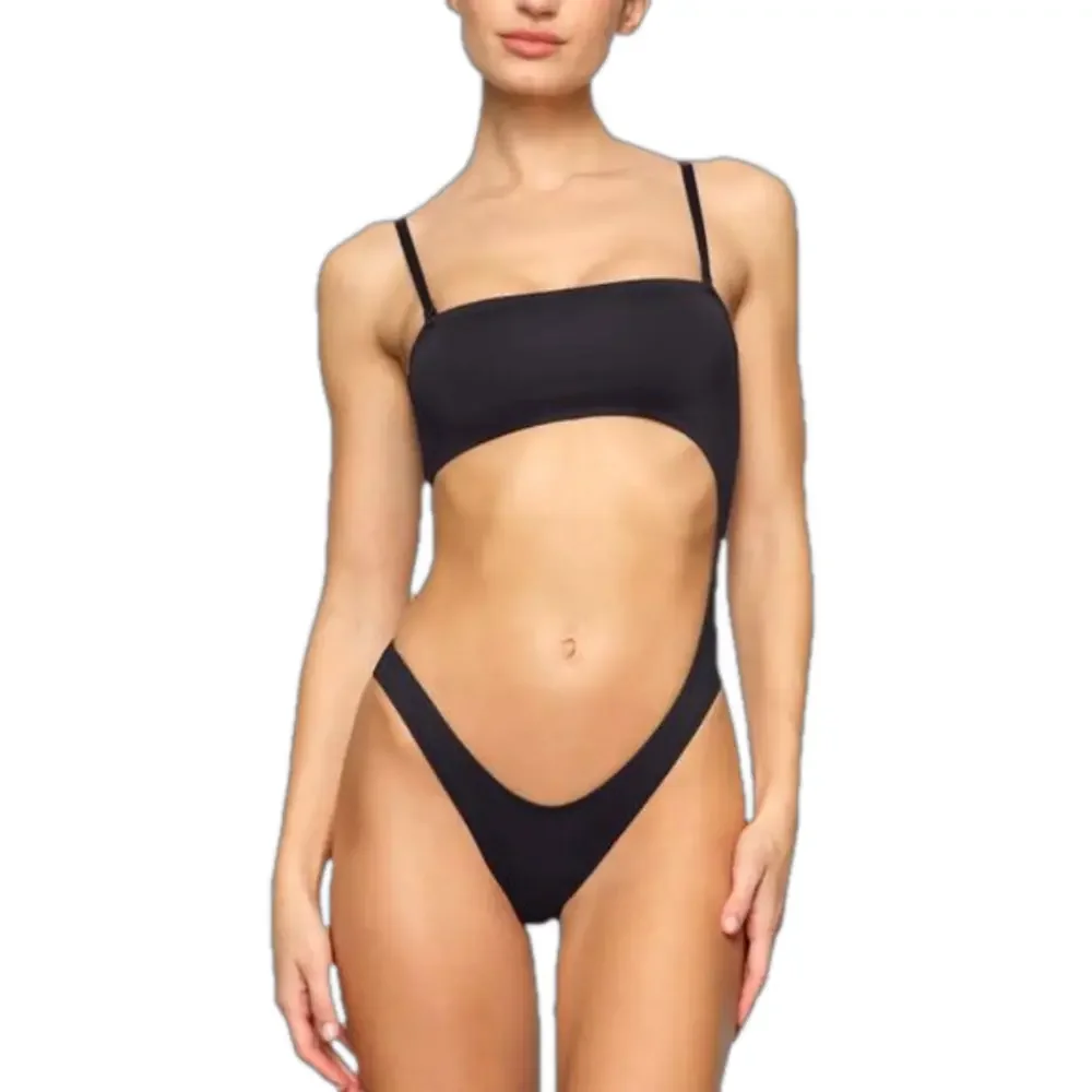 NWT Skims 2X Strapless Monokini Onyx Black runs small MSRP $88